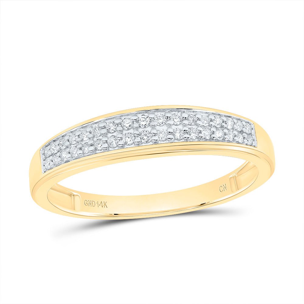 14K Yellow White Diamond Cushion Trio Ring Set 3/4 Cttw - Splendid Jewellery