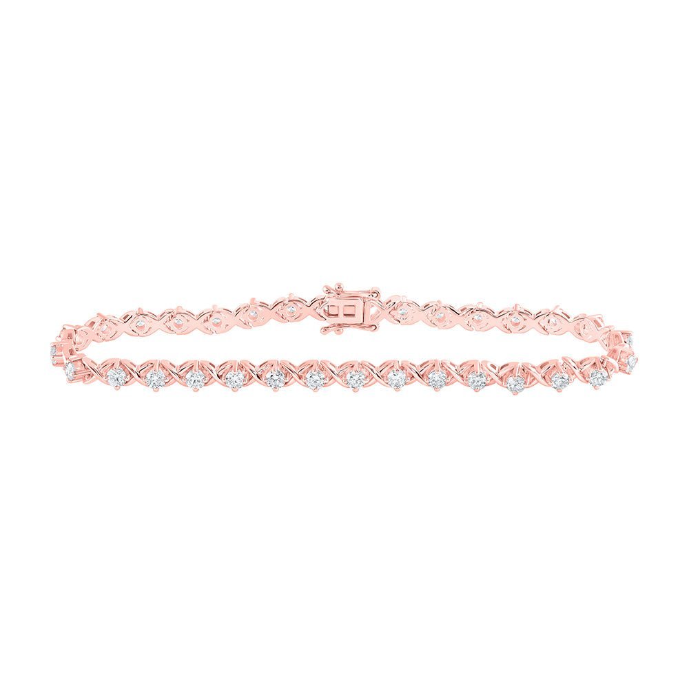 14kt Rose Gold Delicate Diamond Tennis Bracelet - 2 - 5/8 Carat Total Weight - Splendid Jewellery