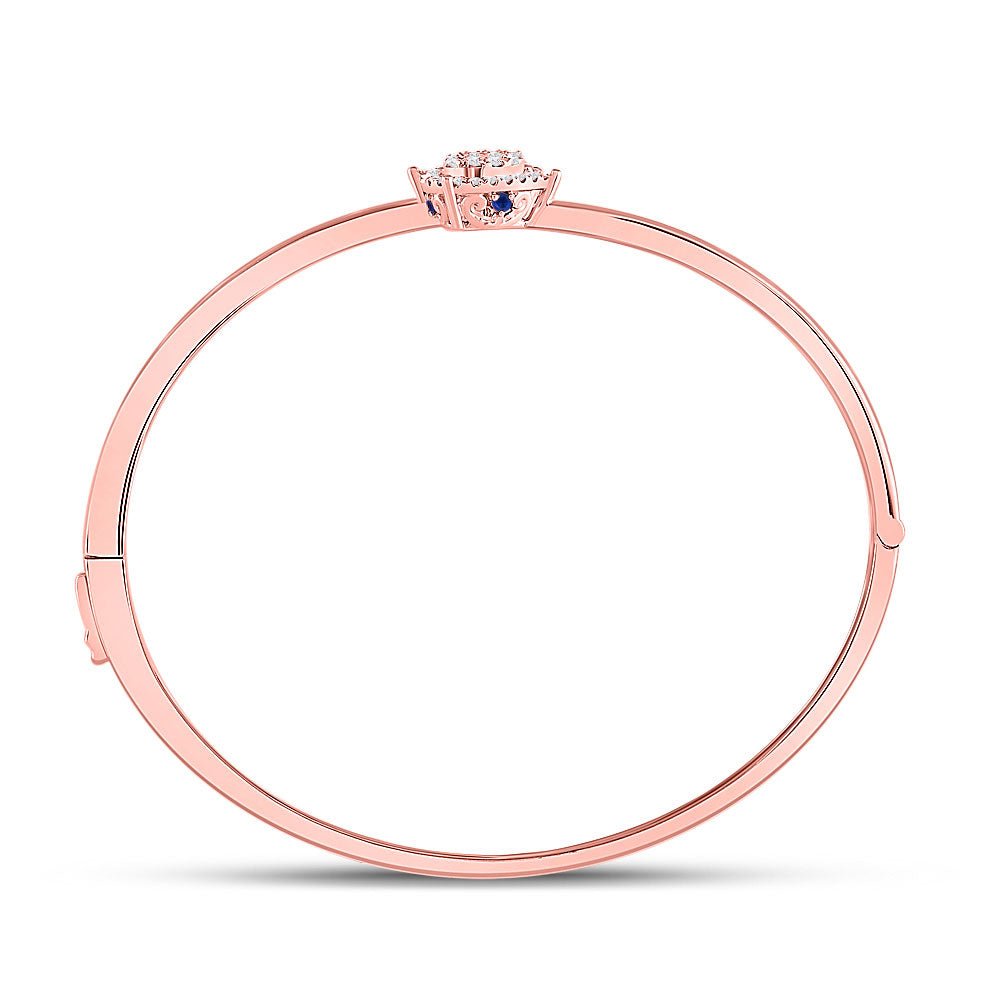 14kt Rose Gold Diamond and Blue Sapphire Bypass Cluster Bracelet - 1/2 Ct.t.w. - Splendid Jewellery
