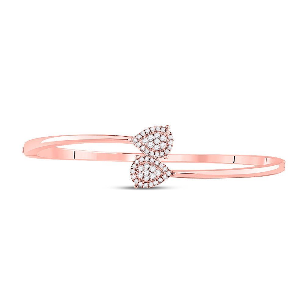 14kt Rose Gold Diamond and Blue Sapphire Bypass Cluster Bracelet - 1/2 Ct.t.w. - Splendid Jewellery