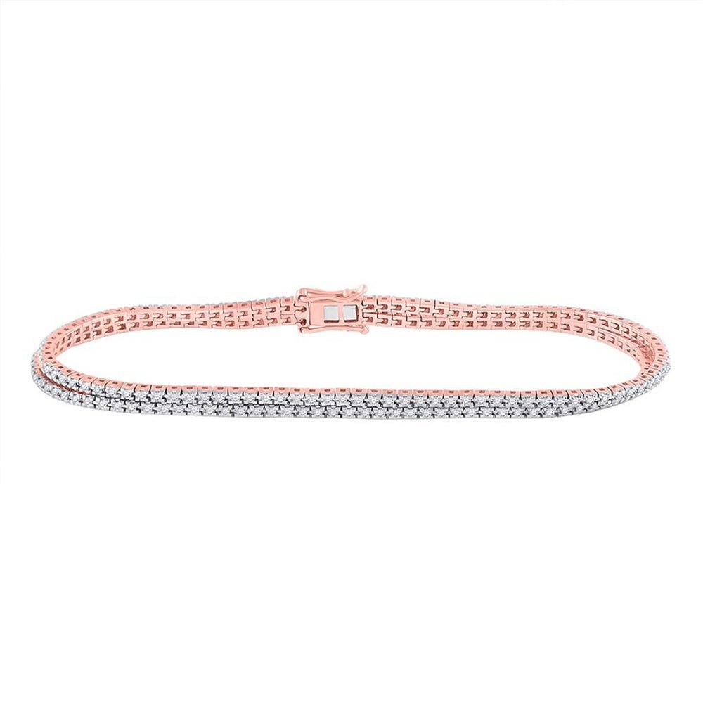 14kt Rose Gold Diamond Blossom Bracelet - 1 Cttw - Splendid Jewellery