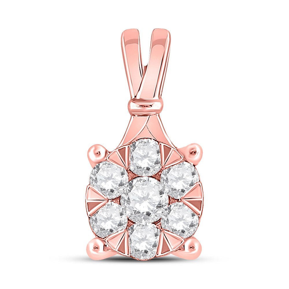 14kt Rose Gold Floral Brilliance Pendant - Splendid Jewellery