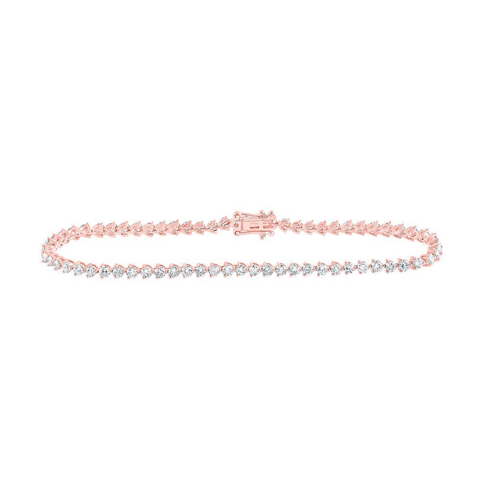 14kt Rose Gold Radiant Diamond Tennis Bracelet - 2 - 3/4 Carat Total Weight - Splendid Jewellery