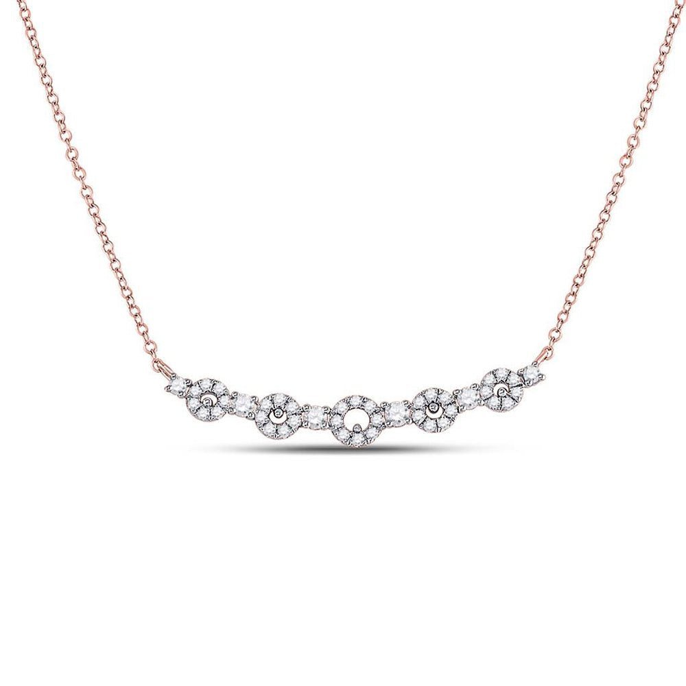 14kt Rose Gold Sparkling Circle Diamond Bar Necklace - Splendid Jewellery