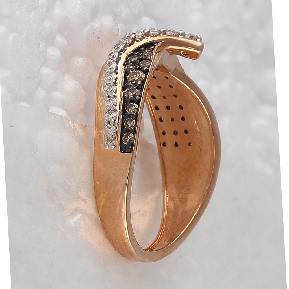 14kt Rose Gold Women's Round Brown Diamond Band Ring: A Captivating Beauty - Splendid Jewellery