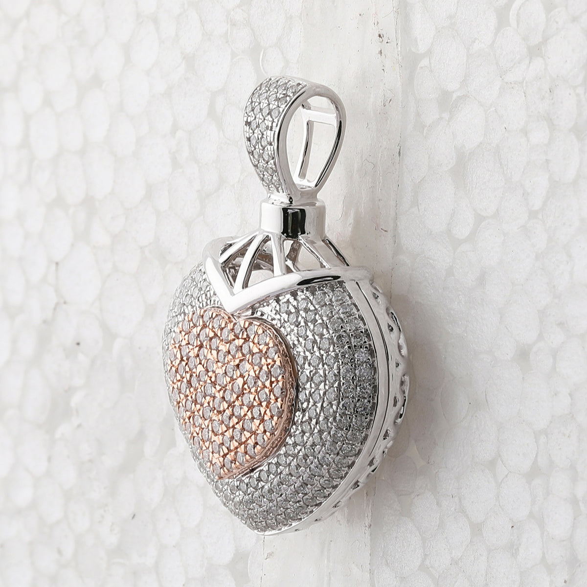 14kt Two - tone Gold Diamond Heart & Love Symbol Pendant: A Dazzling Expression of Affection by Splendid Jewellery - Splendid Jewellery
