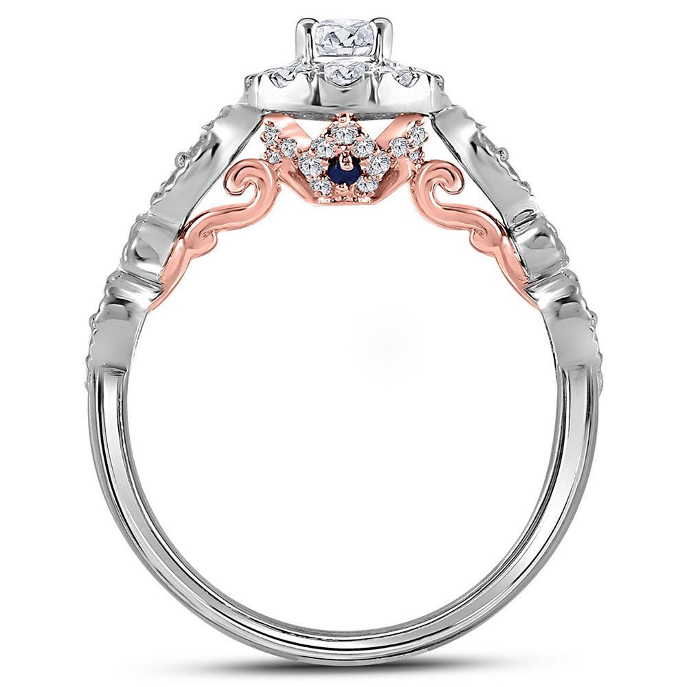 14kt Two - tone Gold Mesmerizing Diamond Solitaire Bridal Wedding Engagement Ring - Splendid Jewellery