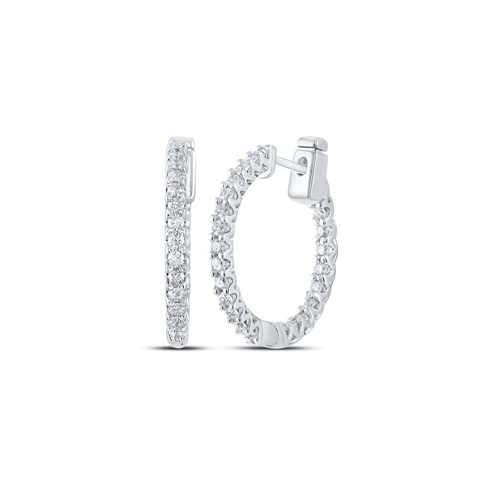 14kt White Gold Diamond Brilliance Hoop Earrings - Splendid Jewellery