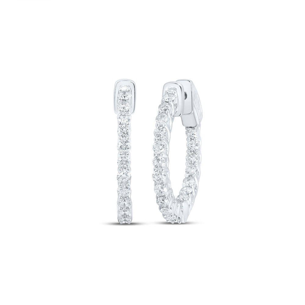 14kt White Gold Diamond Brilliance Hoop Earrings - Splendid Jewellery