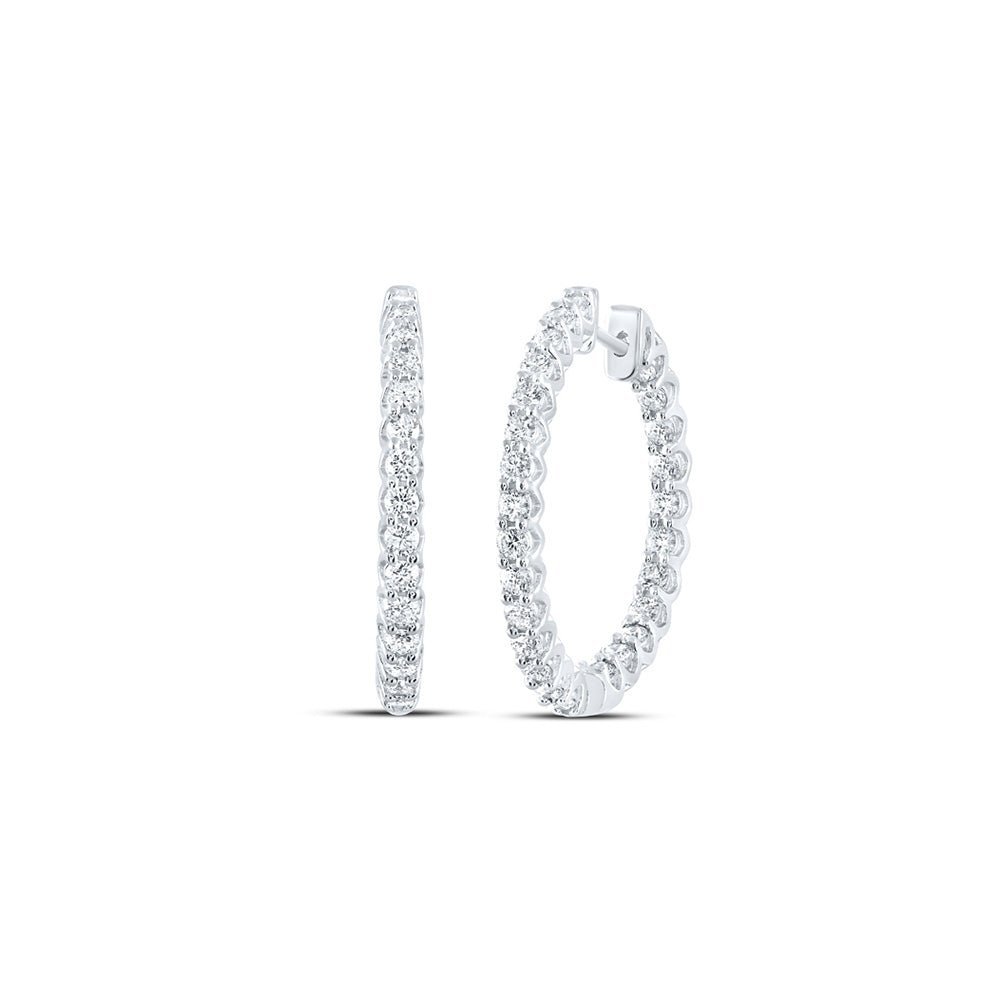 14kt White Gold Diamond Brilliance Hoop Earrings - Splendid Jewellery