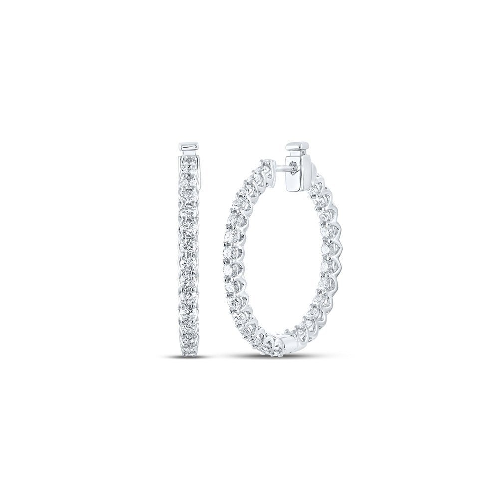 14kt White Gold Diamond Brilliance Hoop Earrings - Splendid Jewellery