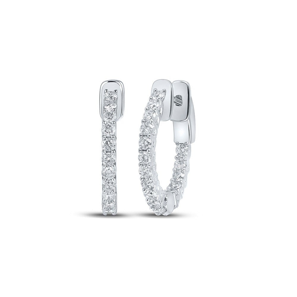 14kt White Gold Diamond Brilliance Hoop Earrings - Splendid Jewellery