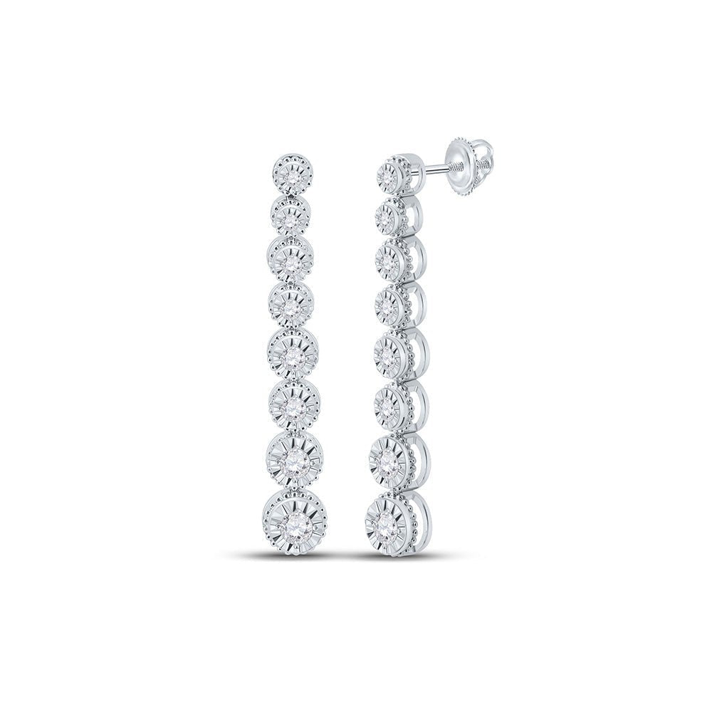 14kt White Gold Diamond Cascade Earrings: A Symphony of Elegance and Brilliance - Splendid Jewellery