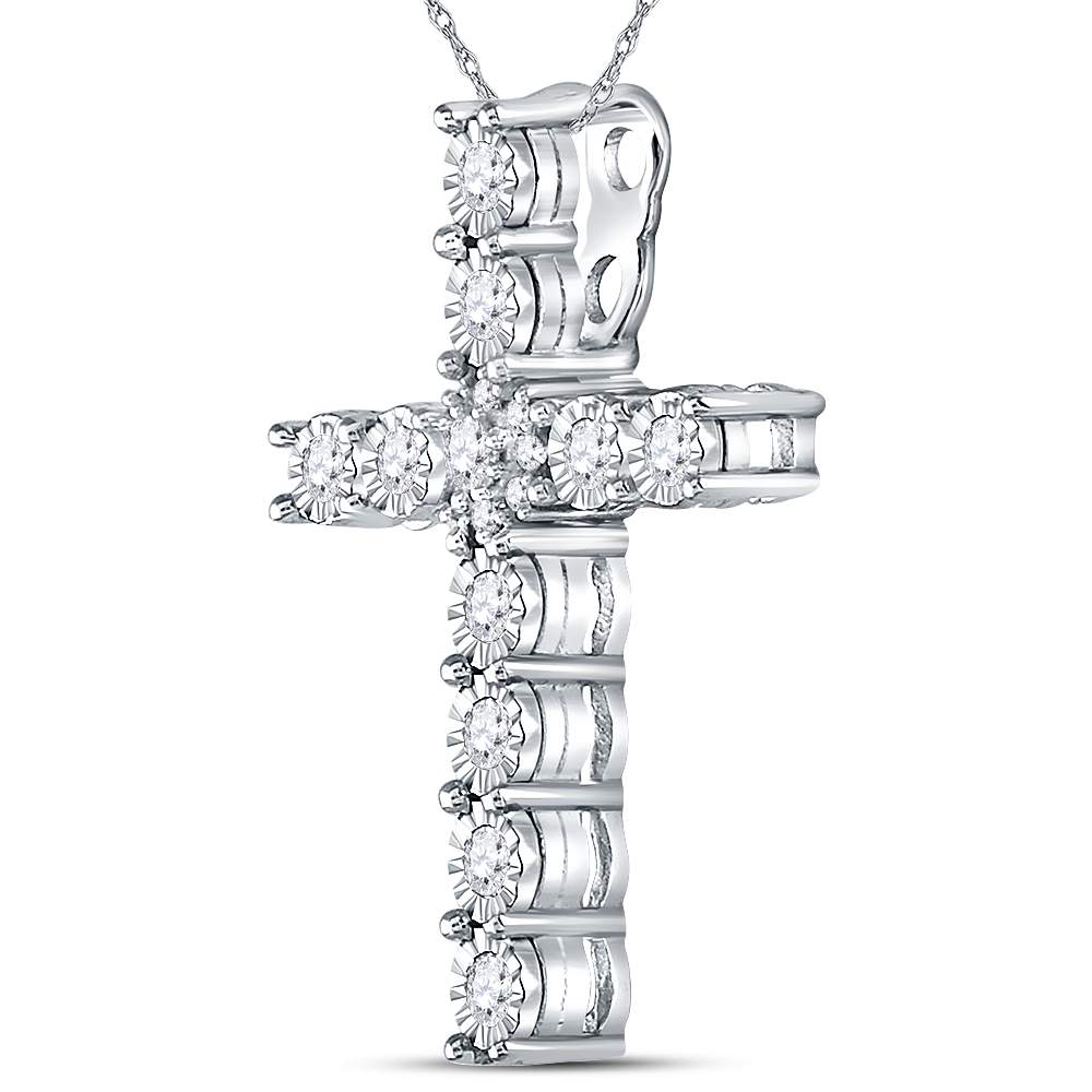 14kt White Gold Diamond Cross Pendant: A Timeless Symbol of Faith and Elegance - Splendid Jewellery