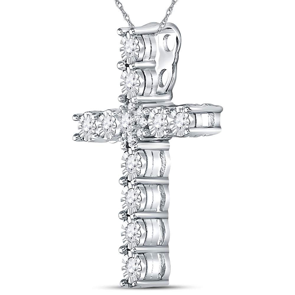 14kt White Gold Diamond Cross Pendant: A Timeless Symbol of Faith and Elegance - Splendid Jewellery