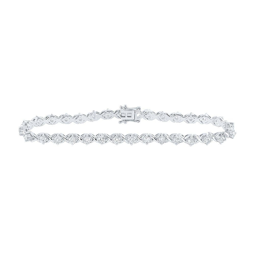 14kt White Gold Diamond Elegance Fashion Bracelet - 2 - 5/8 Cttw - Splendid Jewellery