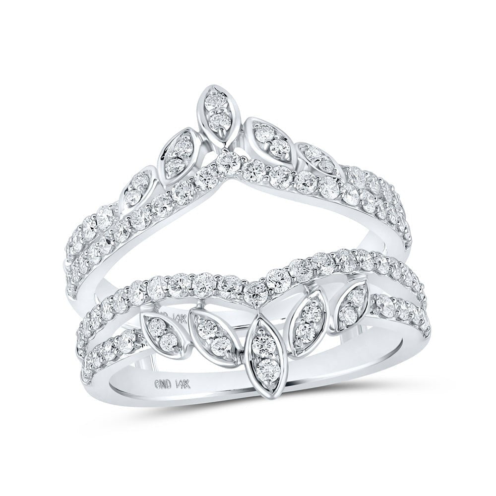 14kt White Gold Diamond Wrap Enhancer Wedding Band - A Timeless Treasure for Your Bridal Set - Splendid Jewellery
