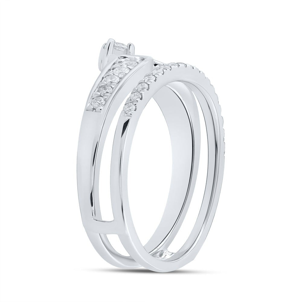 14kt White Gold Diamond Wrap Enhancer Wedding Band - Radiant Elegance - Splendid Jewellery