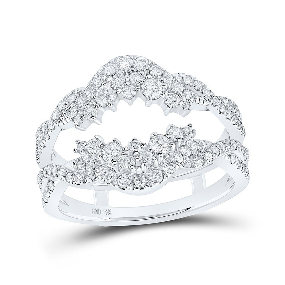 14kt White Gold Diamond Wrap Enhancer Wedding Band - Timeless Elegance for Brides - Splendid Jewellery