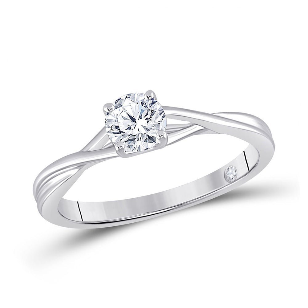 14kt White Gold Eternal Love Diamond Solitaire Bridal Wedding Engagement Ring 1/2 Cttw - Splendid Jewellery
