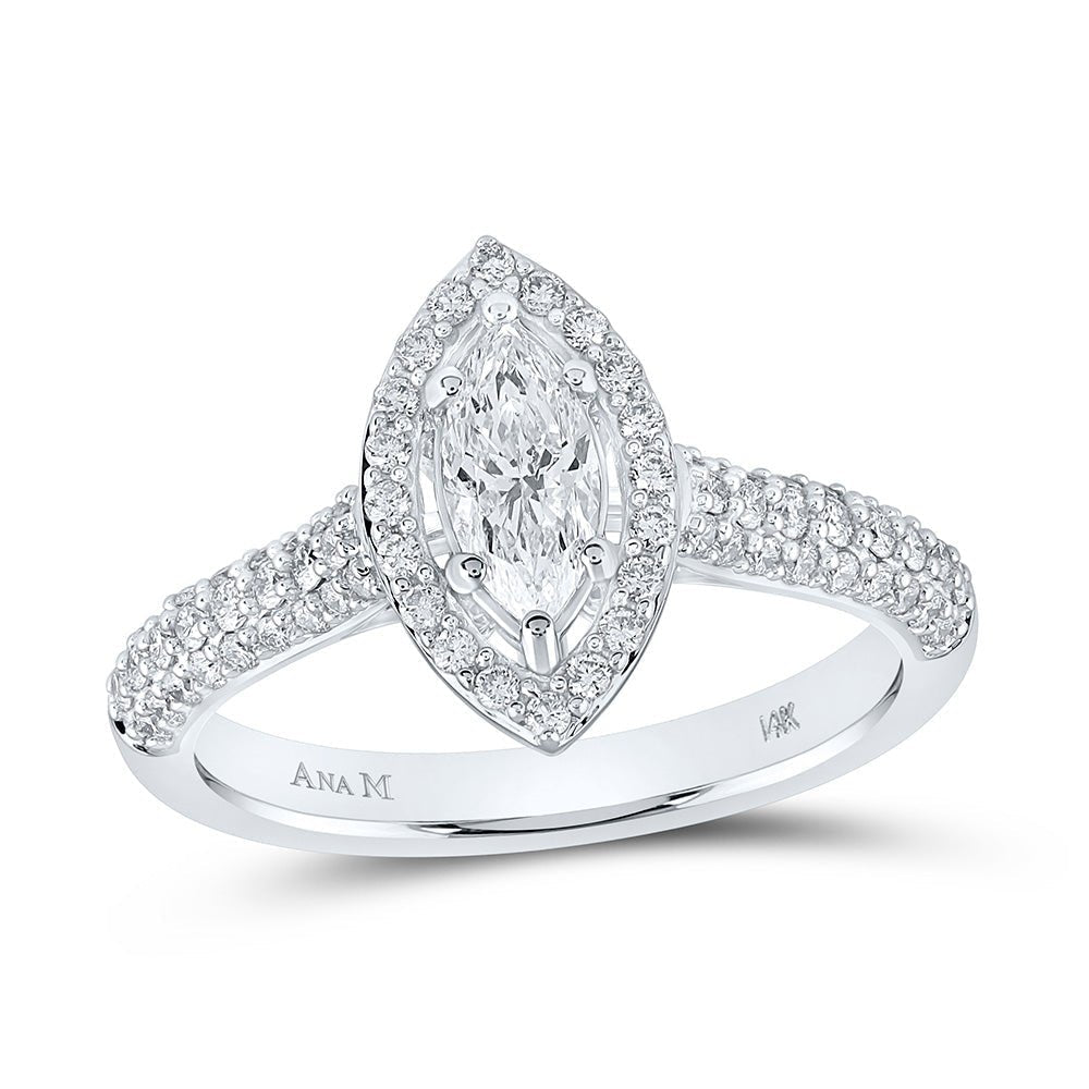 14kt White Gold Marquise Diamond Splendor Bridal Ring - Splendid Jewellery