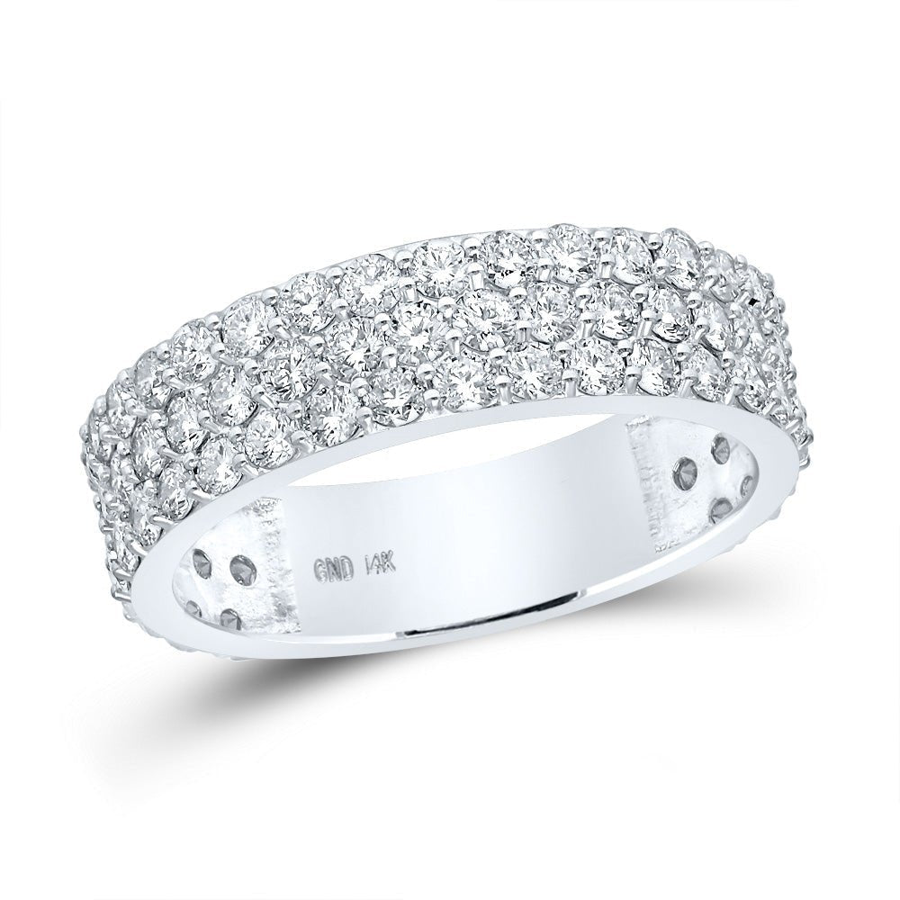 14kt White Gold Men's Round Diamond Pave Band Ring - Exquisite Brilliance - Splendid Jewellery