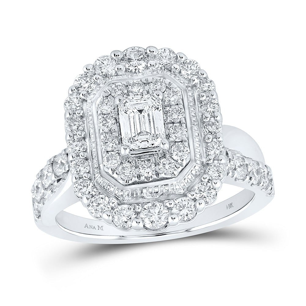 14kt White Gold Radiant Sparkle Diamond Halo Bridal Wedding Engagement Ring - Splendid Jewellery