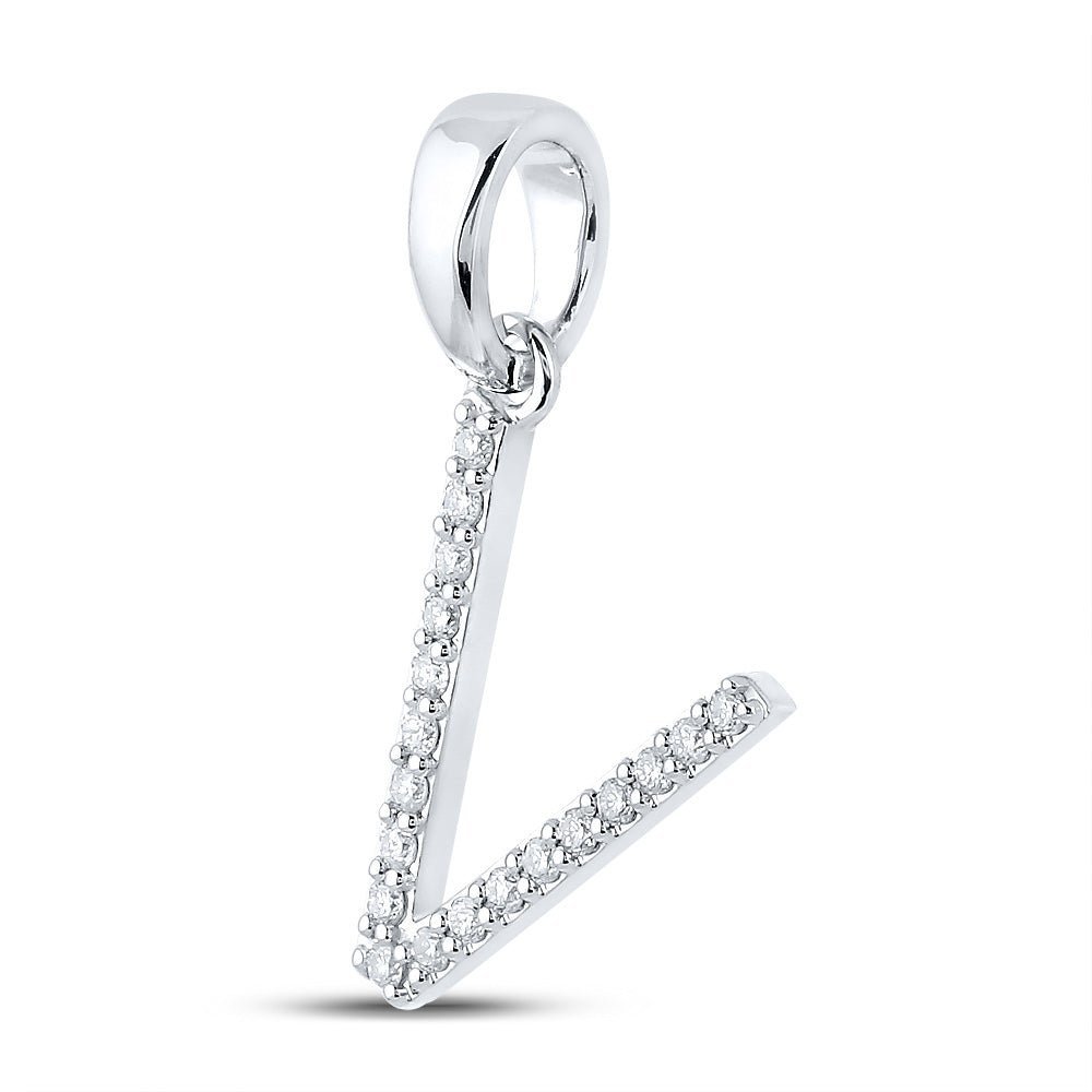 14kt White Gold Round Diamond Initial Pendant - A Captivating Symbol of Love and Individuality - Splendid Jewellery
