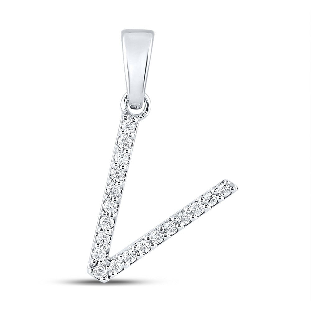 14kt White Gold Round Diamond Initial Pendant - A Captivating Symbol of Love and Individuality - Splendid Jewellery