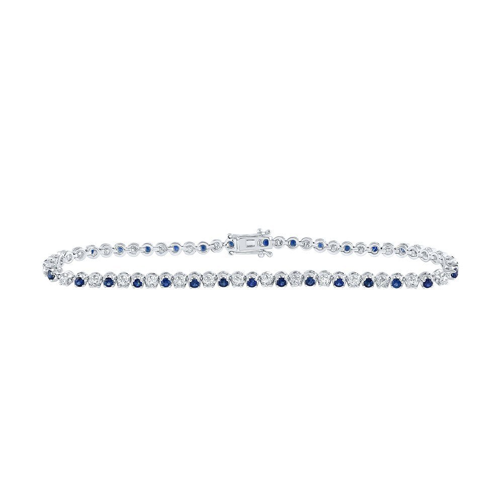 14kt White Gold Round White Sapphire Diamond Tennis Bracelet - 2 - 1/3 Cttw | Splendid Jewellery - Splendid Jewellery