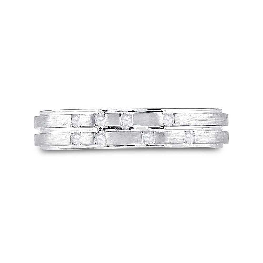 14kt White Gold Scattered Diamond Elegance Band - Splendid Jewellery