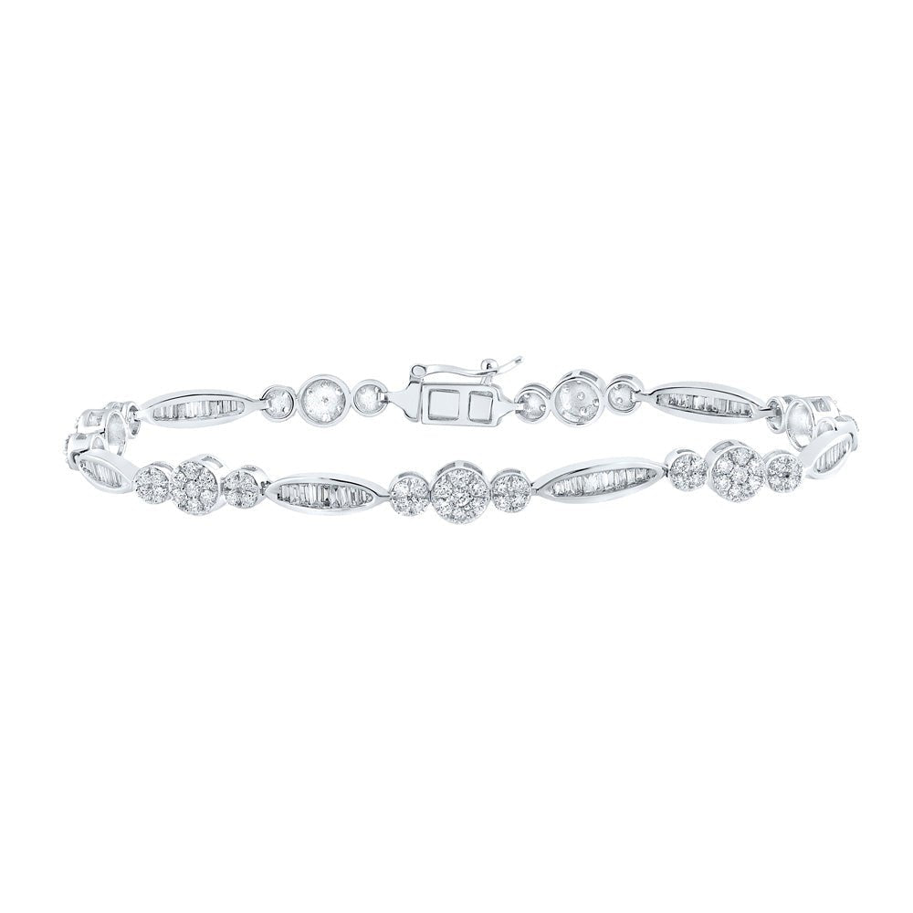 14kt White Gold Sparkling Diamond Fashion Bracelet - 2 Carat Total Weight - Splendid Jewellery