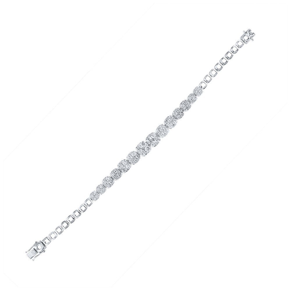 14kt White Gold Sparkling Diamond Tennis Bracelet - 7 Cttw - Splendid Jewellery
