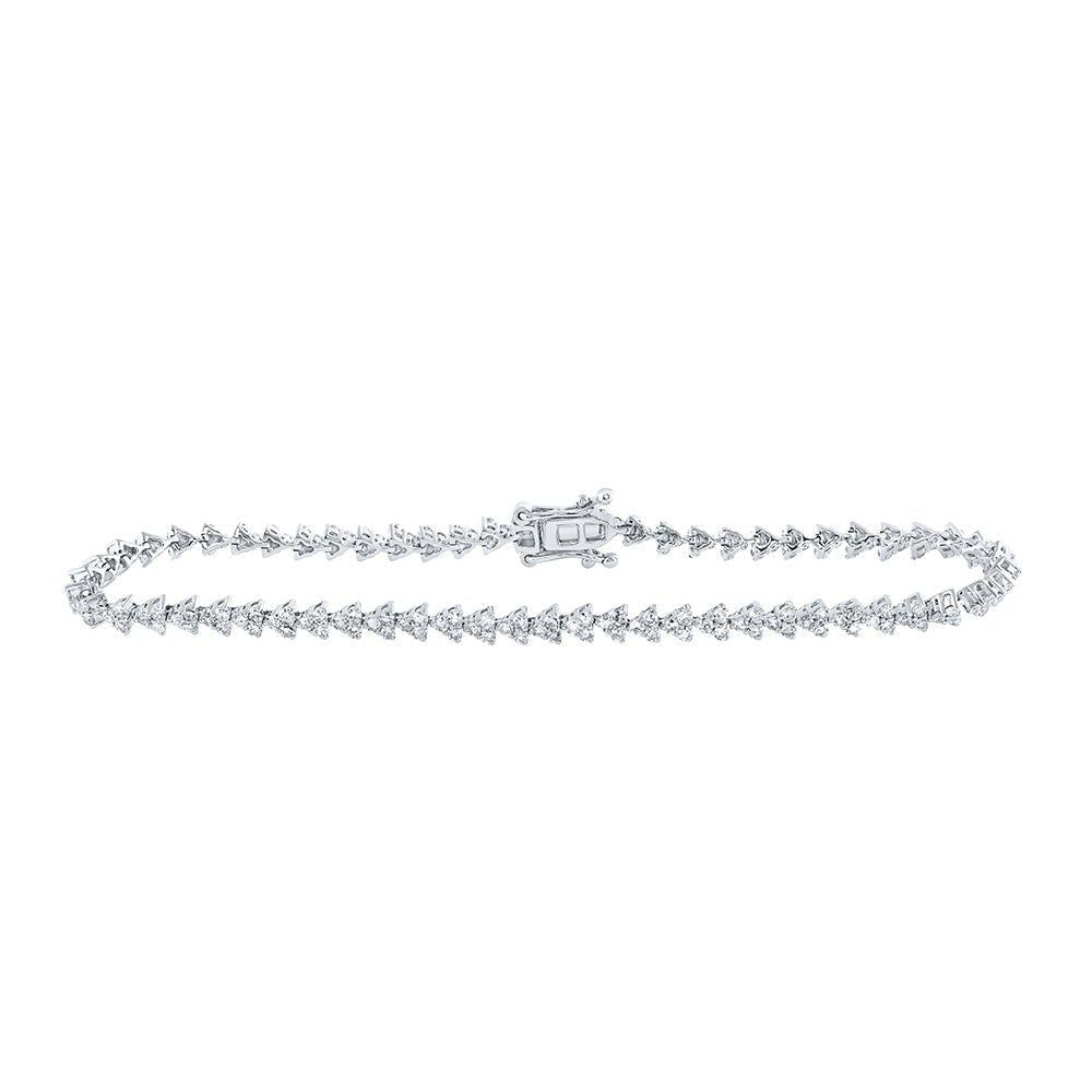 14kt White Gold Sparkling Diamond Tennis Bracelet - Elegant and Timeless Beauty - Splendid Jewellery