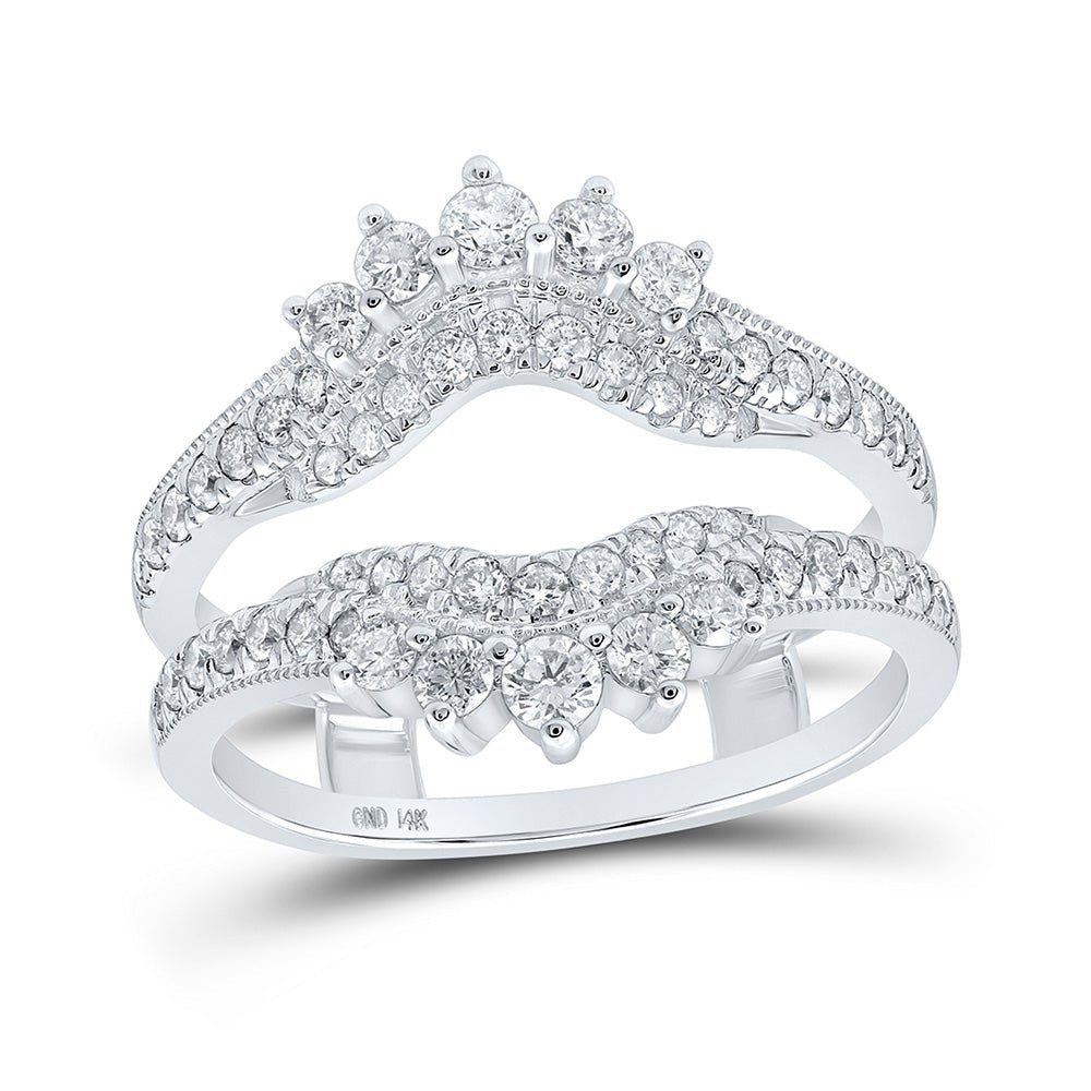 14kt White Gold Sparkling Diamond Wrap Enhancer Wedding Band - Splendid Jewellery