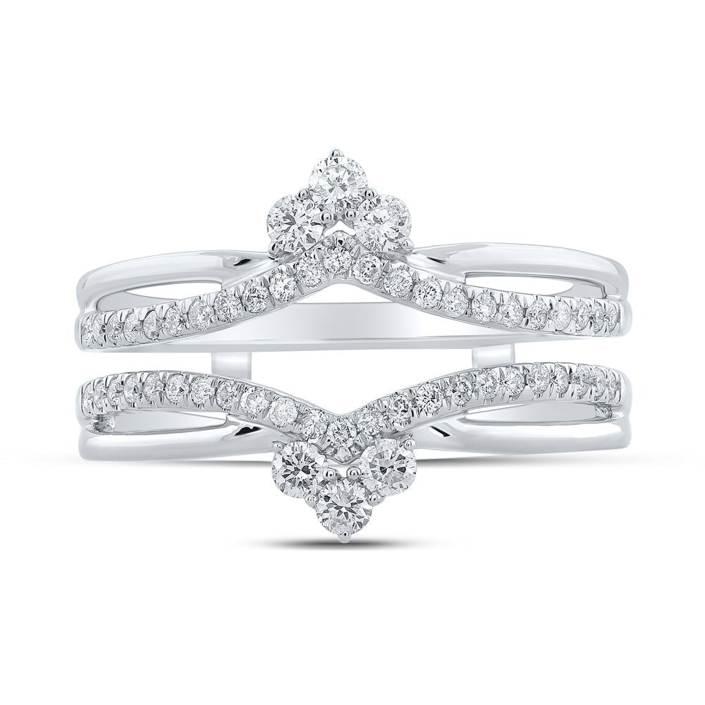 14kt White Gold Sparkling Diamond Wrap Enhancer Wedding Band - Splendid Jewellery