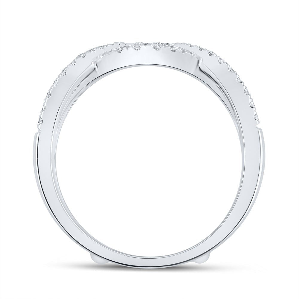 14kt White Gold Sparkling Diamond Wrap Enhancer Wedding Band - Splendid Jewellery