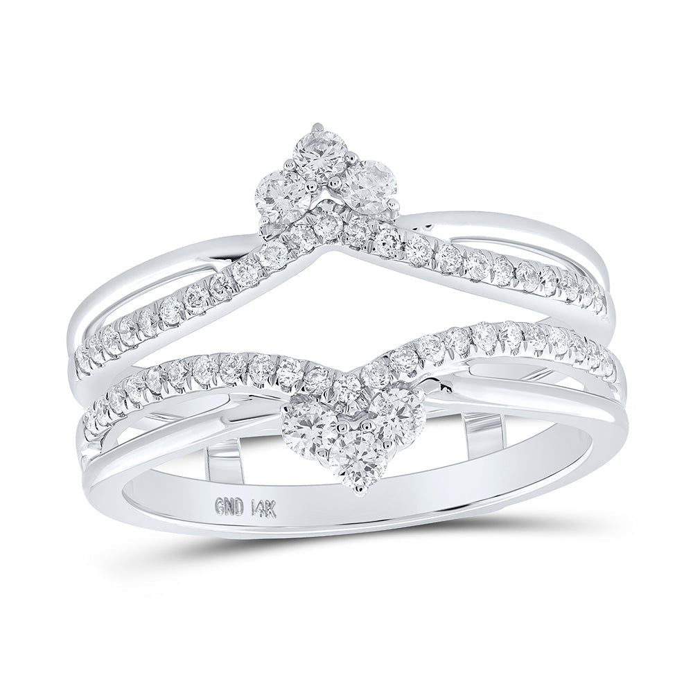 14kt White Gold Sparkling Diamond Wrap Enhancer Wedding Band - Splendid Jewellery