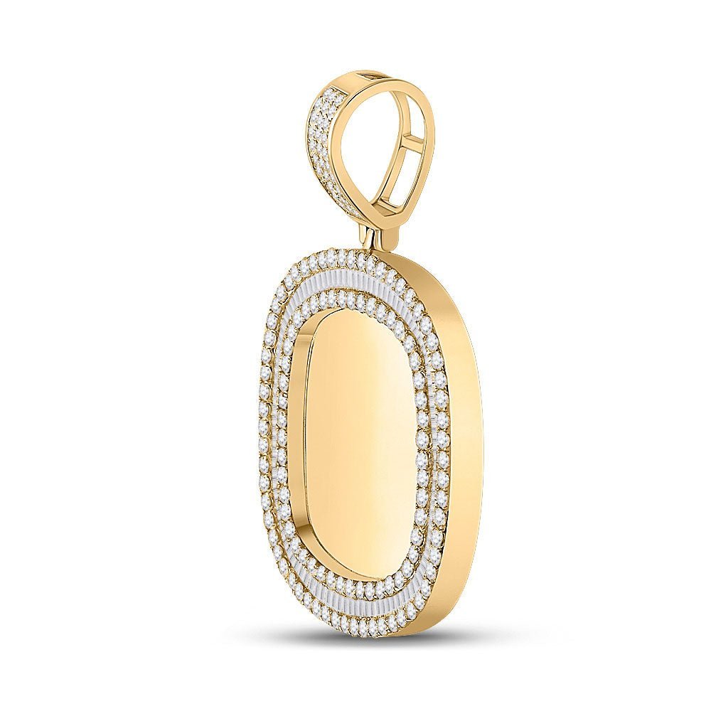 14kt Yellow Gold Baguette and Round Diamond Picture Memory Charm Pendant - 4 Ct.t.w. - Splendid Jewellery