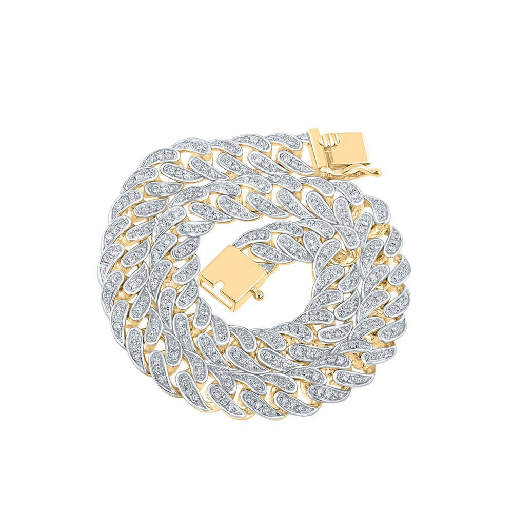 14kt Yellow Gold Men's Diamond Cuban Link Bracelet - 2 - 1/3 Cttw - Splendid Jewellery