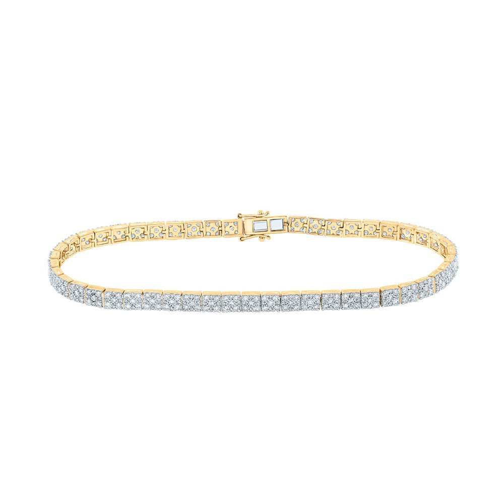 14kt Yellow Gold Men's Diamond Link Bracelet - 4 - 1/3 Cttw - Splendid Jewellery