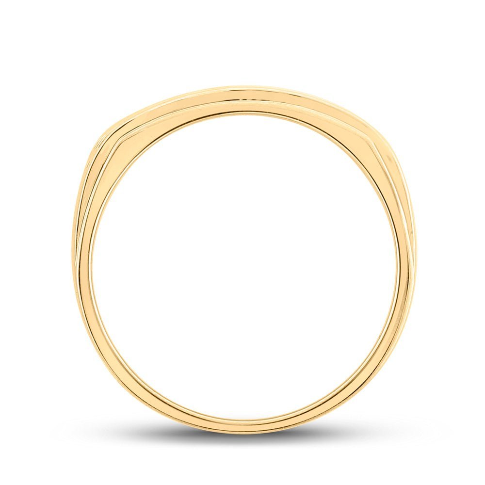 14kt Yellow Gold Triple Row Diamond Band Ring - 1/2 Cttw - Splendid Jewellery