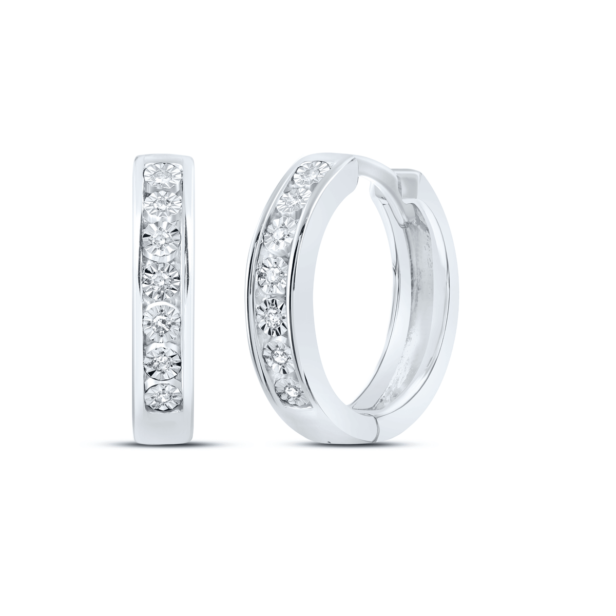 Sterling Silver Gift - Ready Diamond Earrings with Fine Detail - Splendid Jewellery