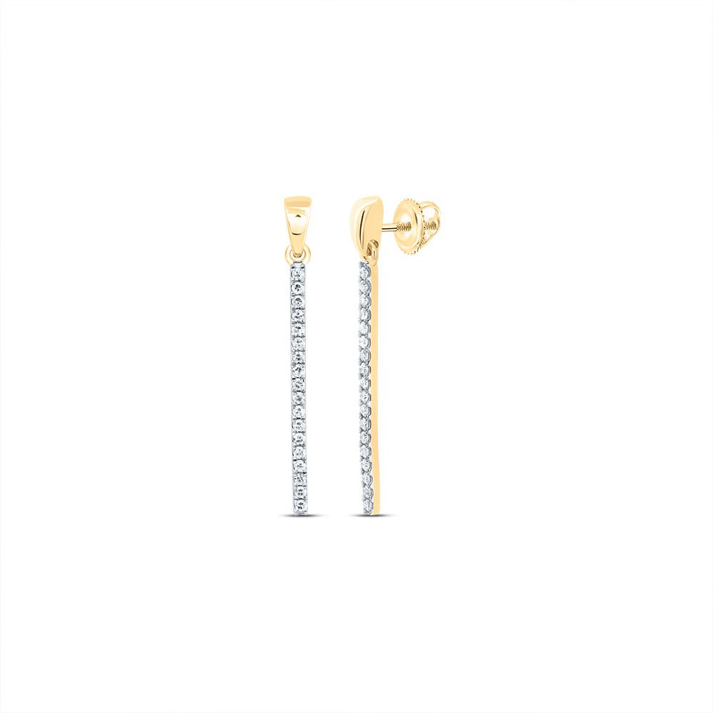 Round Diamond Earrings in 10K Yellow Gold - Splendid Jewellery
