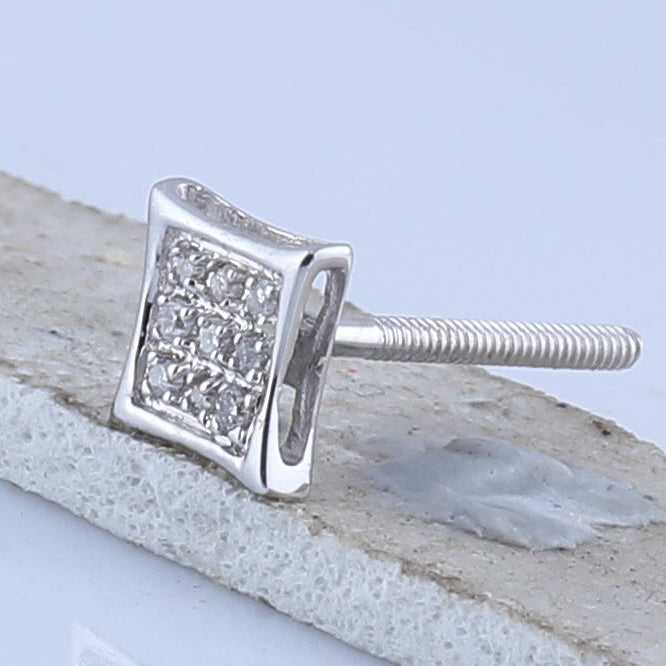 Round Diamond Earrings in 10K White Gold for Everyday Wear - Splendid Jewellery
