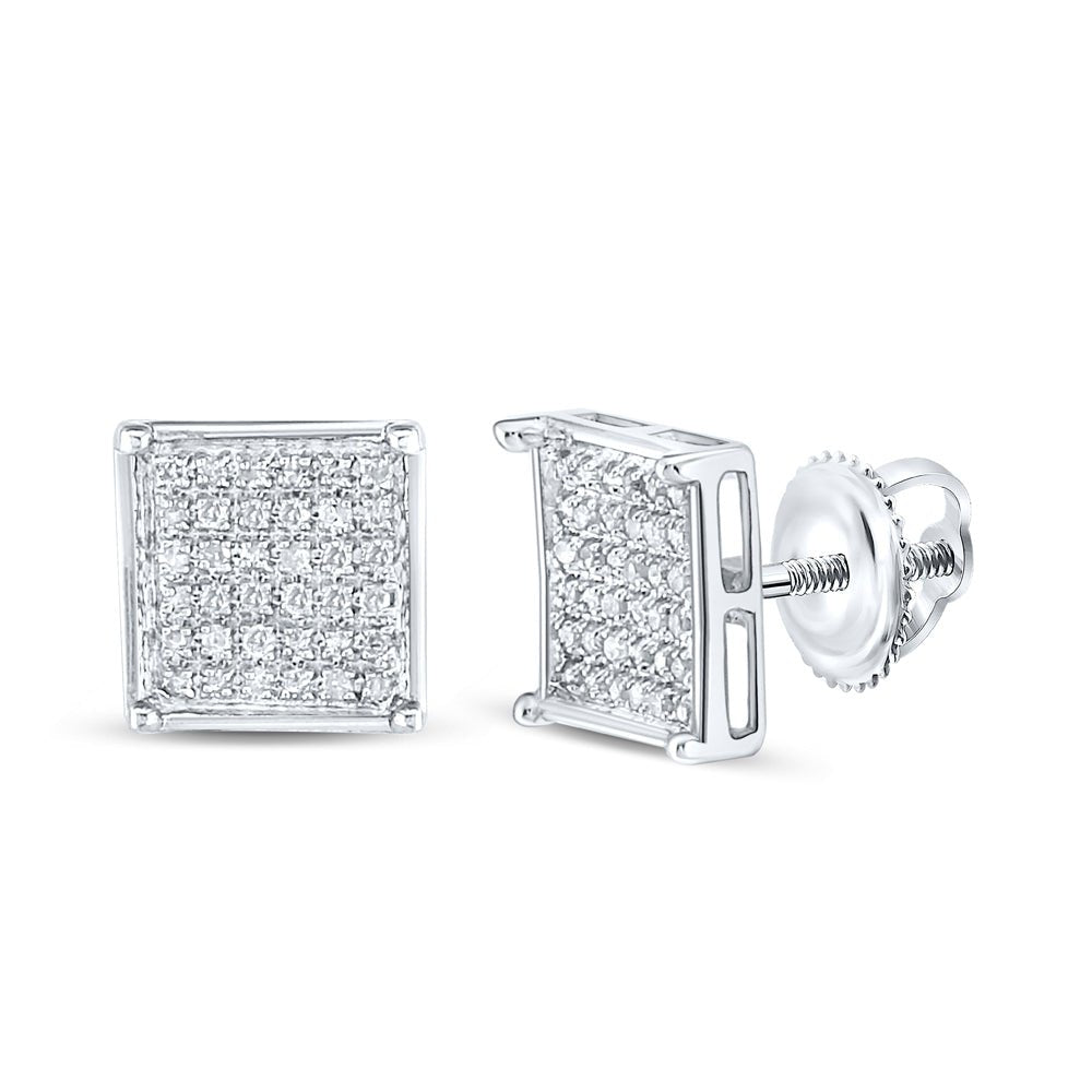 10K White Gold Modern Diamond Earrings Gift Edition - Splendid Jewellery