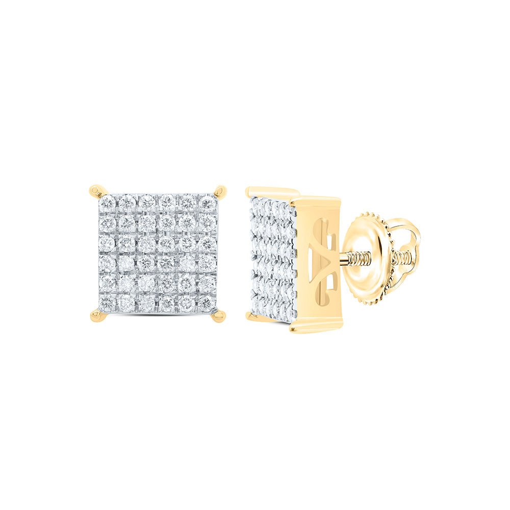 10K Yellow Gold Modern Diamond Earrings Gift Edition - Splendid Jewellery