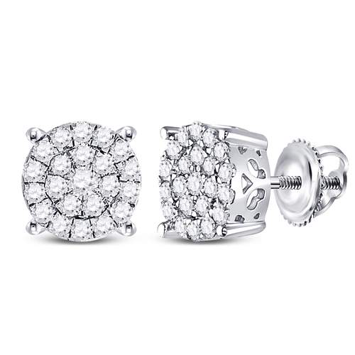 10K White Gold Modern Diamond Earrings with Fine Detail - Splendid Jewellery