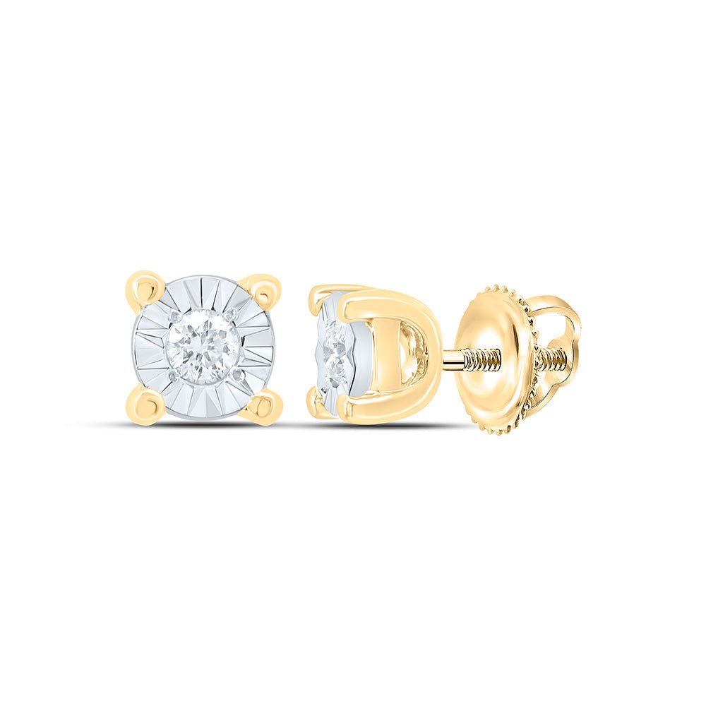 Diamond Earrings in 10K Yellow Gold with Fine Detail - Splendid Jewellery