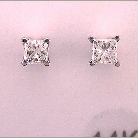 14K White Gold Gift - Ready Diamond Earrings with Fine Detail - Splendid Jewellery